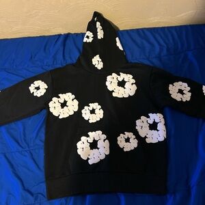 Denim Tears Black Hoodie with White Print